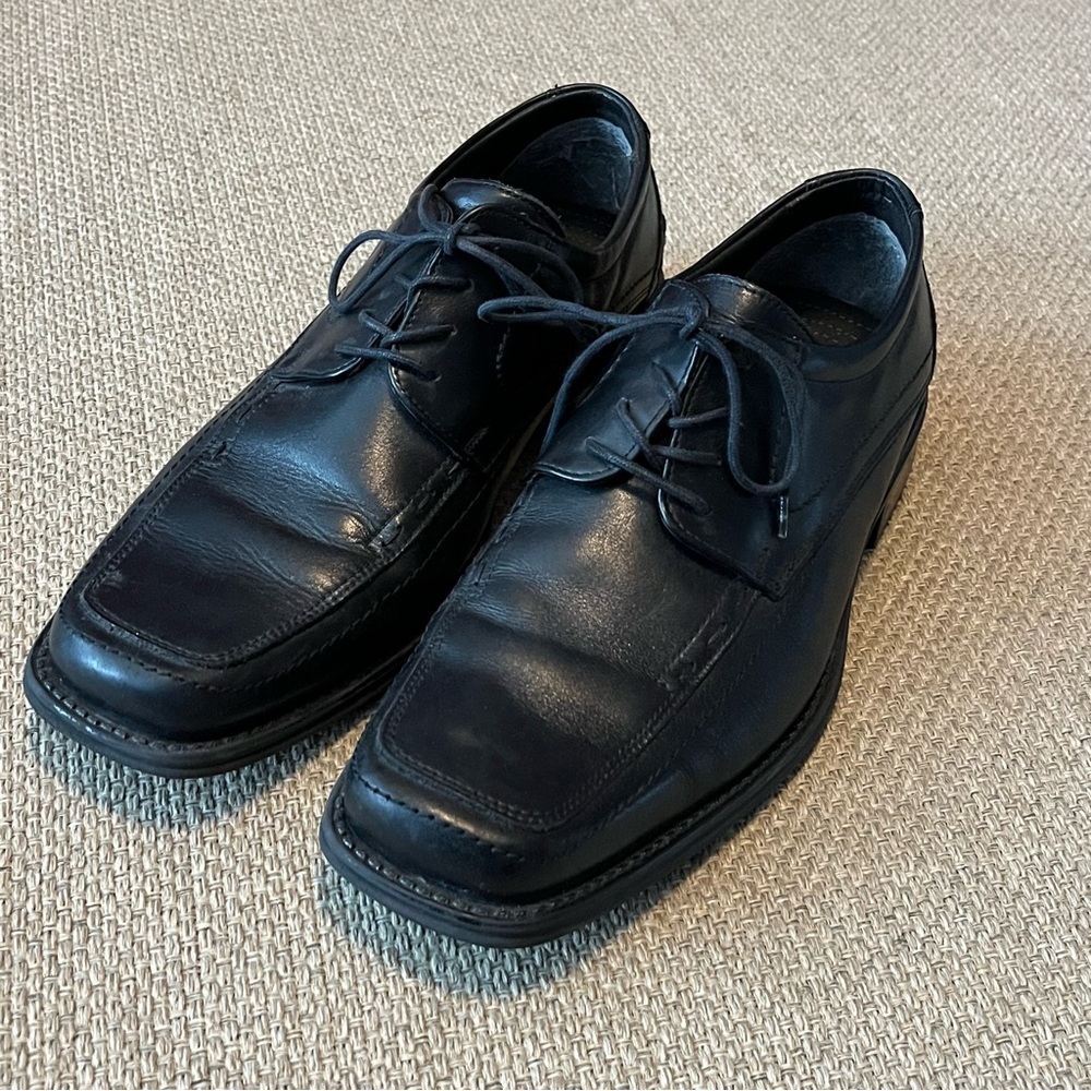 Venturini Men's Dress Shoes Lace Up Black Leather Italy Size 9 M Prom Wedding